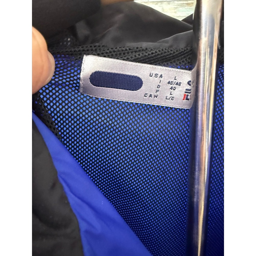 Fila Windbreaker Jacket Mens Large Blue Excellent Full Zip Mesh Lined Sporty - Picture 2 of 4